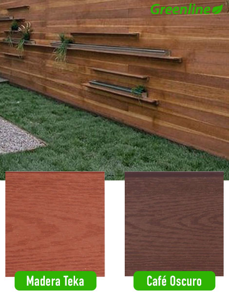 Deck para Muro en tabla color Madera y Café Oscuro