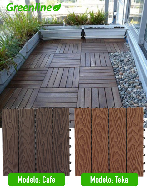 deck de madera sintética piso WPC modular