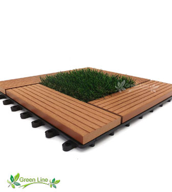 piso deck con pasto